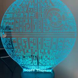 Death Star 3D Illusion Personalised Smart App Control Night Light Bluetooth, Music, 7&16M Colour Mobile App , Gift Led Lamp - thumbnail 3