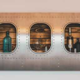 Airplane Window Shelf - Aviation Wall Bar Handmade Aircraft Furniture Pilot Gift Decor Aluminum - thumbnail 2