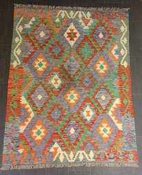 Kilim Rug Classic, Handmade Artisan Afghan Turkish Navajo Natural Wool 193x157 cm - thumbnail 1