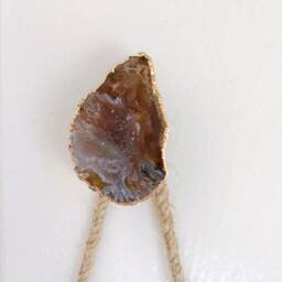 Geode, Agate Slice, Black, Screw Cover, Nail Wall Hanging, Boho, Accent, Decor, Crystal, Gemstone, Hook, Tapestry, Weaving - thumbnail 2