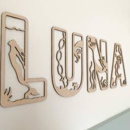 Mermaid Nursery Decor, Ocean Wood Name Sign, Custom Wall Art - thumbnail 2