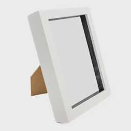 White 3D Box Photo Frame 5x7 Inch, Glass Front, Acrylic Frame