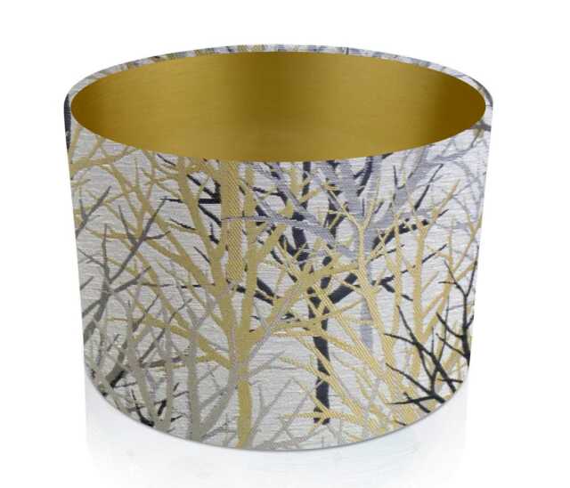 Fibre Naturelle Bolderwood Rufus Tree With Brushed Gold Interior Lampshade, Table Lamp, Pendant Shade UK Made, Nature Theme Home Decor Gift - image 1