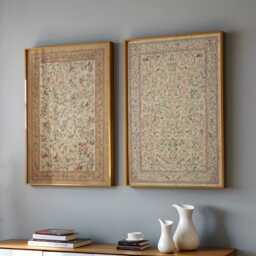 Vintage Tapestry Wall Art Set Of 2, Botanical Print Pair, Antique Style For Living Room Or Hallway - thumbnail 3