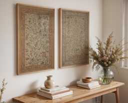 Vintage Tapestry Wall Art Set Of 2, Botanical Print Pair, Antique Style For Living Room Or Hallway - thumbnail 1