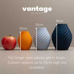 Orange & Navy Blue Swirl Vase Set Decorative Ornaments, Home Decor - thumbnail 3