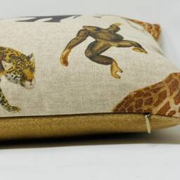 Jungle Print Cushion, Cushion Cover, Safari Decor, Monkey Nursery Elephant - thumbnail 3