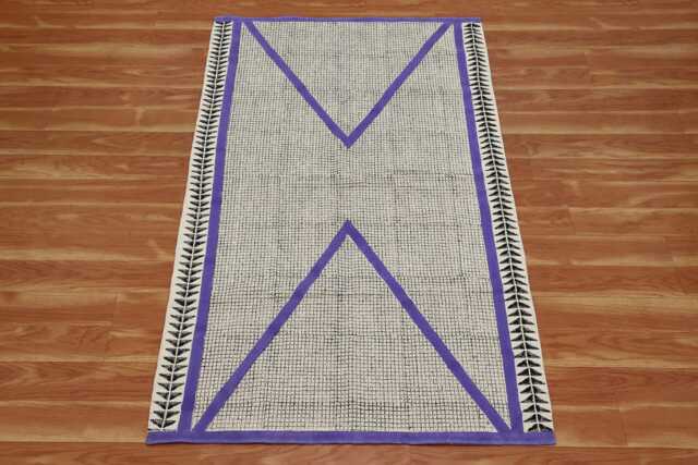 Hand Block Printed Cotton Area Rug - Boho Hallway Runner - image 1