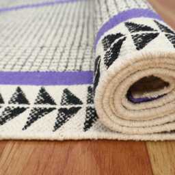 Hand Block Printed Cotton Area Rug - Boho Hallway Runner - thumbnail 2