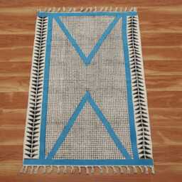 Hand Block Printed Cotton Area Rug - Boho Hallway Runner - thumbnail 3