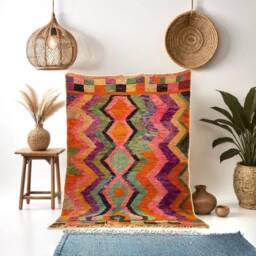 Custom Boujaad Wool Rug Colorful Moroccan Berber Rug - thumbnail 1