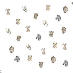 Watercolour Safari Heads Wall Sticker Pack, Jungle Stickers, Room Decor, Zebra - thumbnail 3