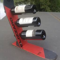 Snow Ski Wine Rack Reclaimed Decor, Handmade in Ma - thumbnail 3