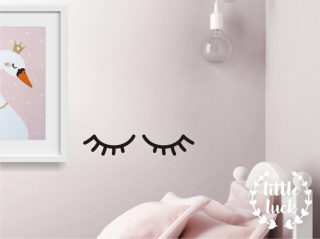 Sleepy Eyes Wall Stickers/Eyelash Decals Girls Baby Nursery - image 1