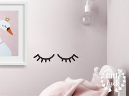 Sleepy Eyes Wall Stickers/Eyelash Decals Girls Baby Nursery - thumbnail 1