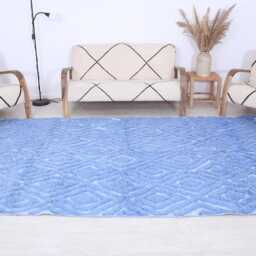 Custom Moroccan Rug, Sky Blue Berber Authentic Beni Ouarain Rug - thumbnail 4