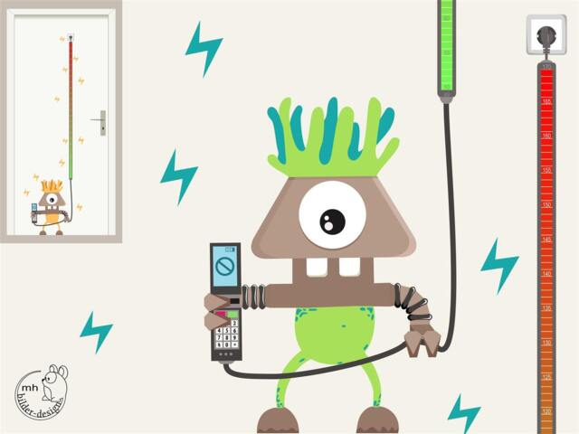 "Wall Sticker ""Measuring Stick Monster Strom I." - image 1