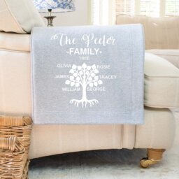 Personalised Family Tree Gift Christmas Blanket, Blanket Gift, Grandma Grandchild - thumbnail 2