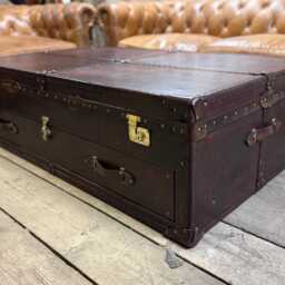 Custom Leather Trunk, English Handmade Luxury Bespoke Chest For Living Room, Hand Dyed Unique - thumbnail 4