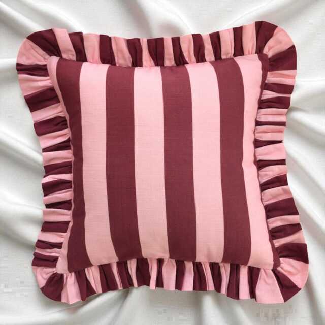 Bohemian Frill Striped Pillow Cover - Different Color Options With Edges Hello Mello Store - image 1