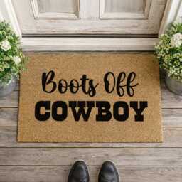 Boots Off Cowboy Doormat - Custom Western Welcome Rug Funny Ranch Home D??cor - thumbnail 2
