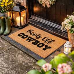 Boots Off Cowboy Doormat - Custom Western Welcome Rug Funny Ranch Home D??cor - thumbnail 3