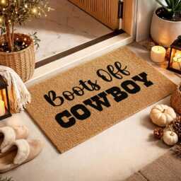 Boots Off Cowboy Doormat - Custom Western Welcome Rug Funny Ranch Home D??cor - thumbnail 4