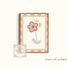 Pretty Love You Flower With A Boho Colour Palette. Perfect For Girls Room, Playroom Or Nursery - Print Only - thumbnail 3