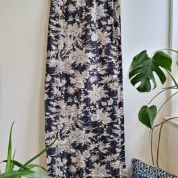Kantha Stitch Pure Cotton Reversible Bed/Sofa Throw King Size Handmade Floral Indian Dohar Elegant Black Beige Oriental Gardenia Botanical - thumbnail 4