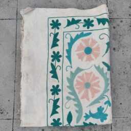 Handcrafted Suzani Quilt - Cotton Fabric, Vibrant Boho Embroidery, Reversible Decorative Bedspread - thumbnail 4