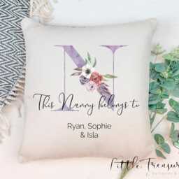 Personalised Nanny Initial Cushion - This Belongs To Gift - thumbnail 2