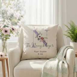 Personalised Nanny Initial Cushion - This Belongs To Gift