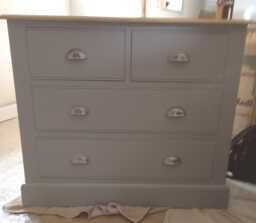 Chest Of Drawers - 2 Over Edwardian Style, Oak Top - thumbnail 1