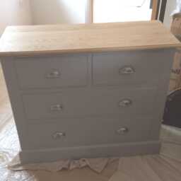 Chest Of Drawers - 2 Over Edwardian Style, Oak Top - thumbnail 2