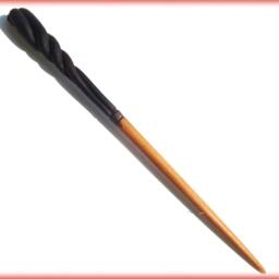 Black Cherry Twisted Wand, Fully Hand Carved Wood, Real Hand Cherry Wood - thumbnail 2