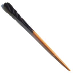 Black Cherry Twisted Wand, Fully Hand Carved Wood, Real Hand Cherry Wood - thumbnail 4