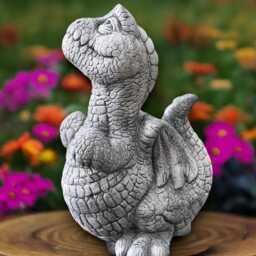 Outdoor Dragon Sculpture Concrete Statue Cement Animal Decoration Handmade Ornament Dragon Lover Gift Yard Art Garden Figurine - thumbnail 3