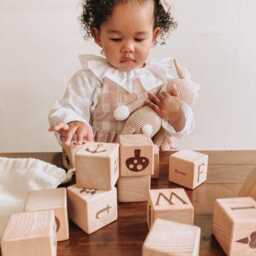 Exclusive Engraved Beech Wood Alphabet Blocks - UK Handcrafted Baby Gift - thumbnail 4