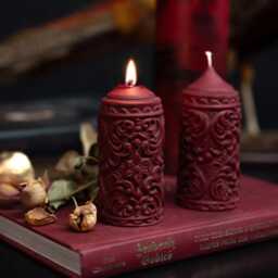 Mildred Gothic Pillar Candle - Home Decor By The Blackened Teeth Vegan Unique - thumbnail 1