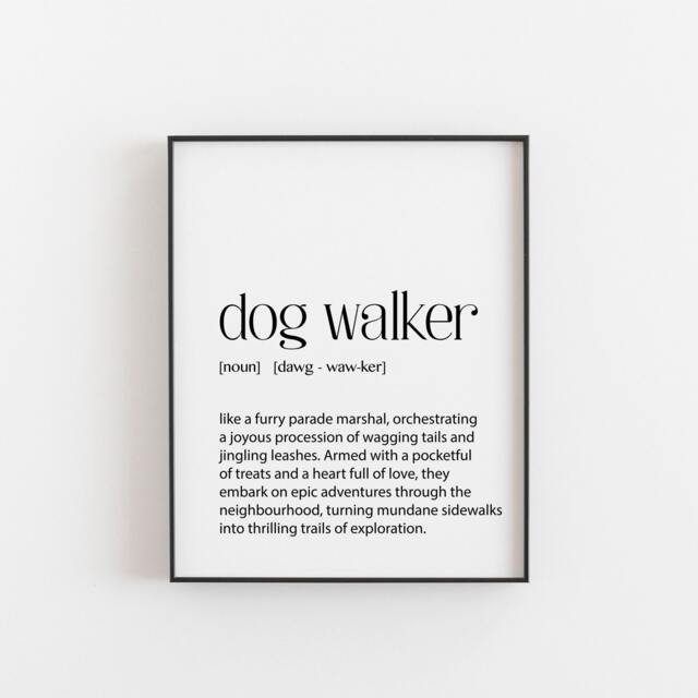 Dog Walker Wall Art Print Celebrating The Joyful Bond Between Dogs & Their Beloved Walkers - A Heartwarming Gift For Lovers
