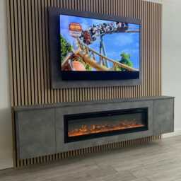 Oak Veneer Slat Wall Panelling Diy 2400mm X 390mm Sheet - thumbnail 3