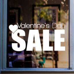 Valentine's Day Sale Shop Window Sticker Retail Display Store Front Vinyl Decal - thumbnail 1