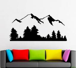 Mountain Pine Tree Wall Decal Adventure Decor 2181
