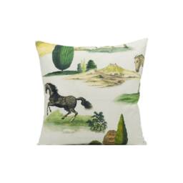 John Derian - Designers Guild The Range Parchment Countryside With Horses Cushion Cover Handmade Throw Pillow Designer Home D??cor - thumbnail 2