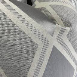 Luxurious Cushion Cover Pillow Throw Textured Geometric Designer Fabric Silver Natural High Quality Handmade in UK - thumbnail 2