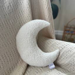 Boucle Moon Cushion, Neutral Nursery Decor, Baby Shower Gift - thumbnail 3