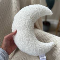Boucle Moon Cushion, Neutral Nursery Decor, Baby Shower Gift - thumbnail 4
