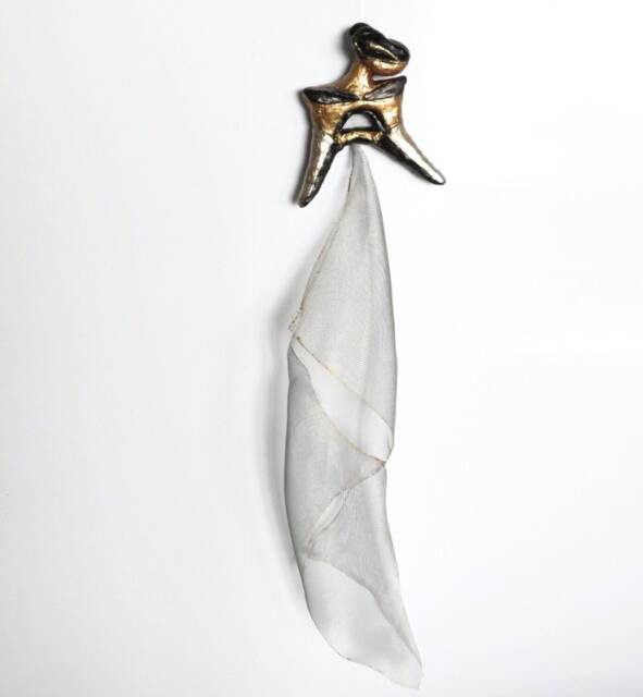 Modern Art Deco Polymer Clay & Wire Mesh Sculpture Lady L. Ooak - image 1