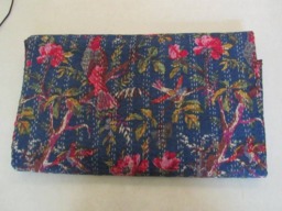 Bird Kantha Quilt King Size Indian Reversible Bedspread Bedding Throw Blanket Queen - thumbnail 1