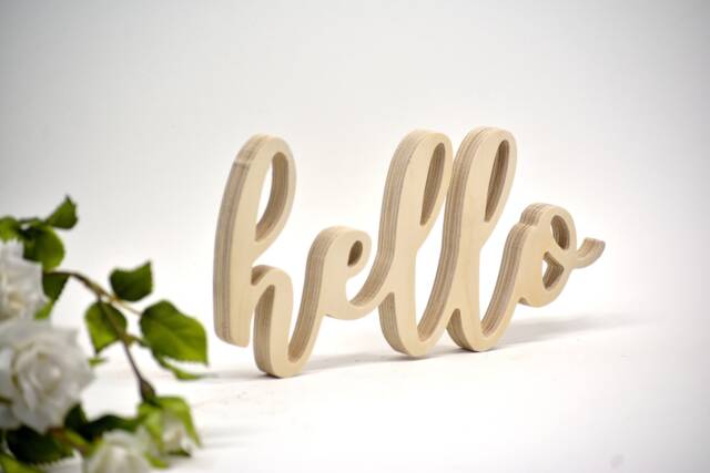 Country Style Hello Wall Decor Wood Sign, Entry Sign Hello, Cut Out Wooden Letters, Standing For Shelf - image 1